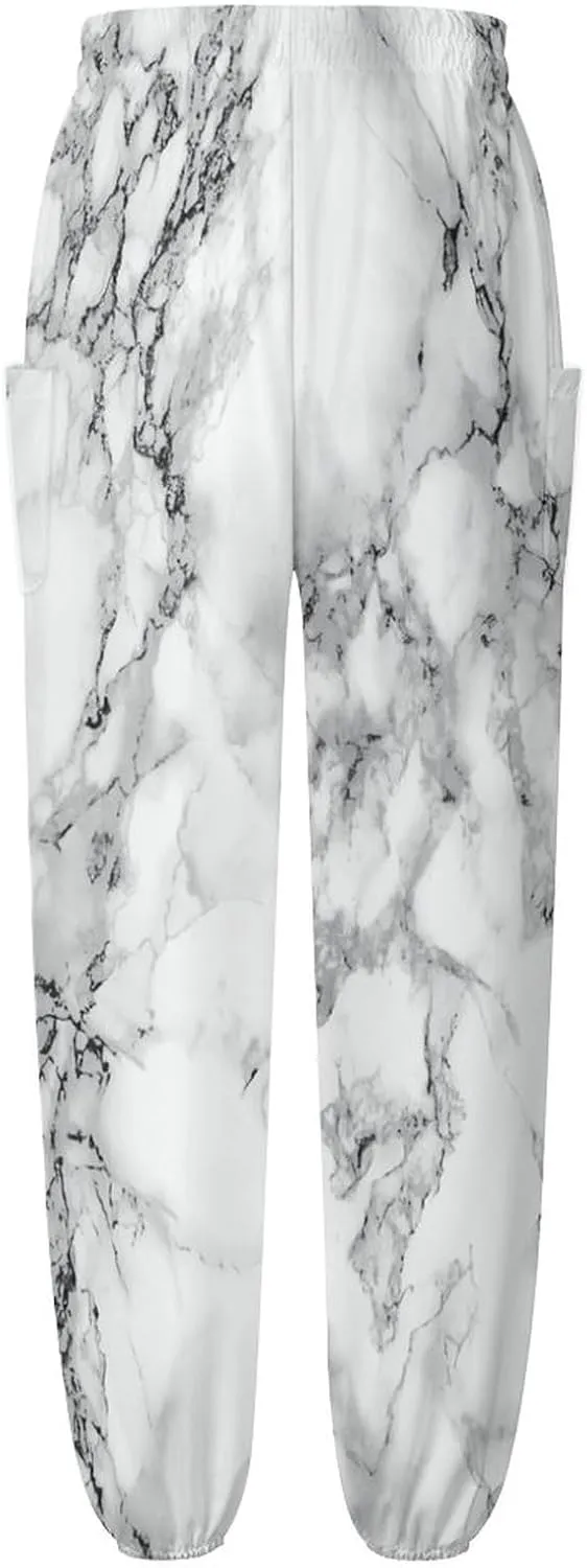 Marble Texture Yoga Bloomers Women Hippie Harem Pants Lantern Pants Elastic Gym Long Pants Casual Loose Sweatpants