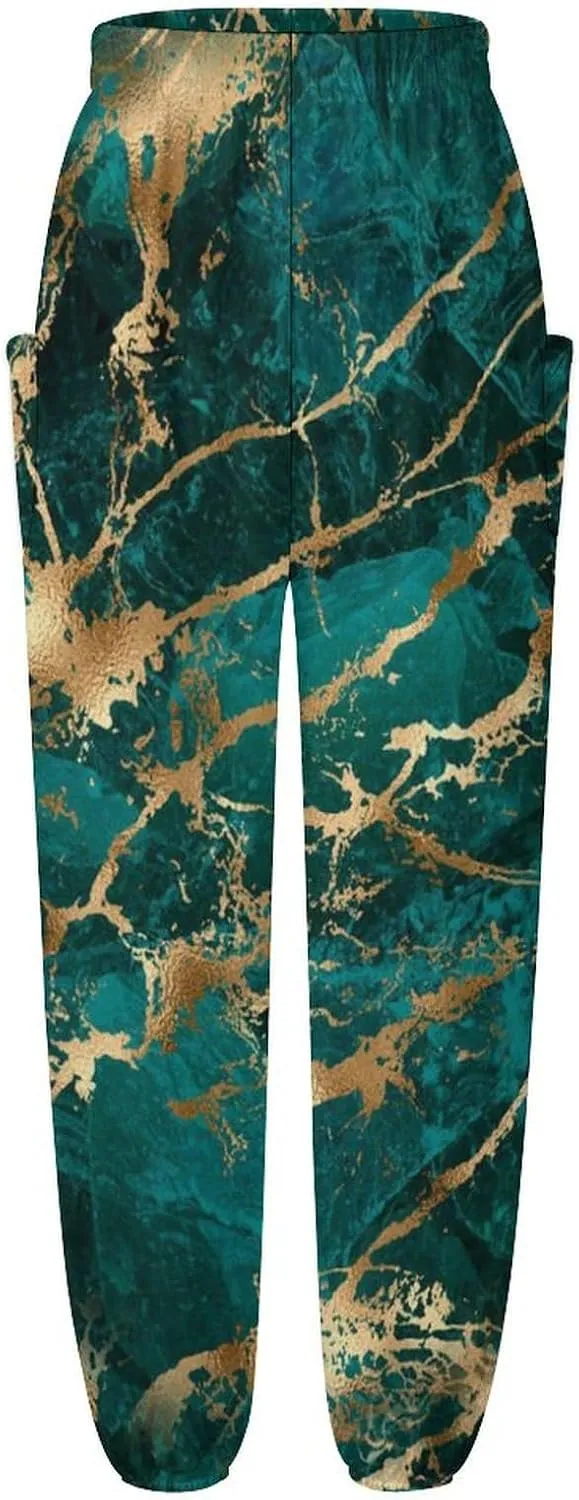 Marble Texture Yoga Bloomers Women Hippie Harem Pants Lantern Pants Elastic Gym Long Pants Casual Loose Sweatpants