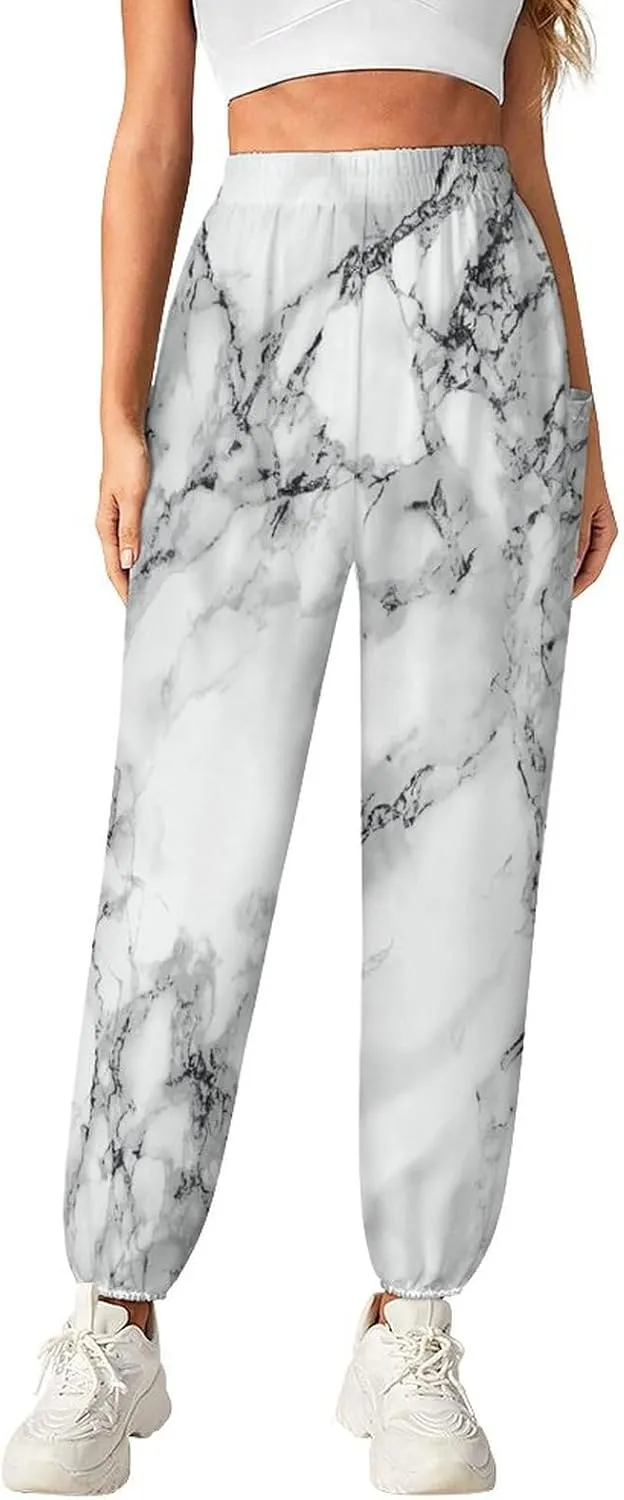 Marble Texture Yoga Bloomers Women Hippie Harem Pants Lantern Pants Elastic Gym Long Pants Casual Loose Sweatpants