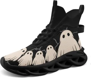Men's Athletic High Top Walking Shoes Non Slip Skull Lightweight Fashion Sneakers for Women Hip Hop Cushion Running Shoes