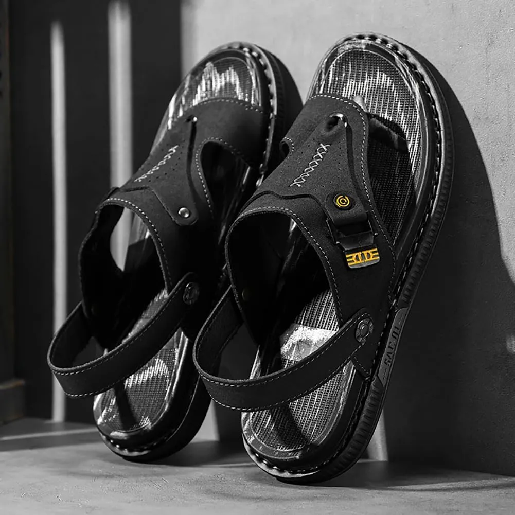 Men's Beach Sandals Handmade Sandals Fishing Outdoor Adjustable Casual Walking Shoes