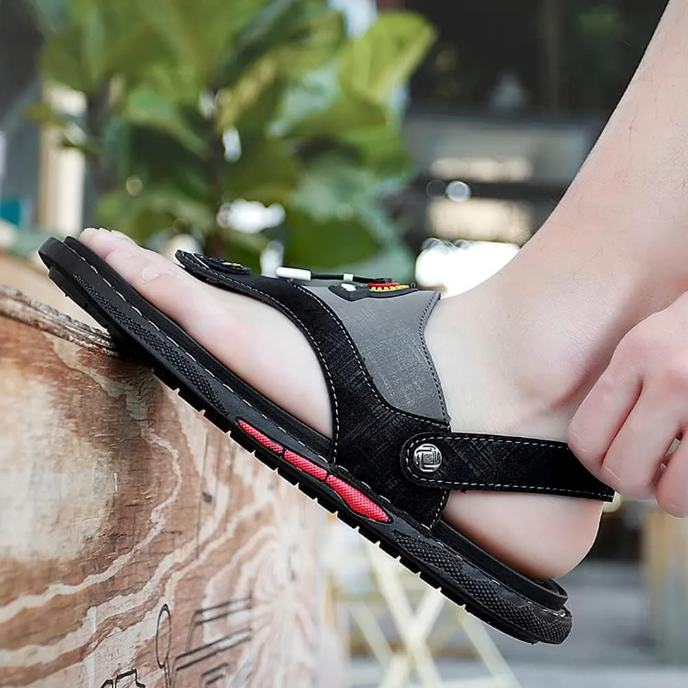 Men's Beach Sandals Handmade Sandals Fishing Outdoor Adjustable Casual Walking Shoes