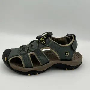 Men's Brown Adjustable Sandals - Casual Summer Beach Footwear with Rubber Sole & Comfortable Footbed (Stylish, Durable, Arch Support)