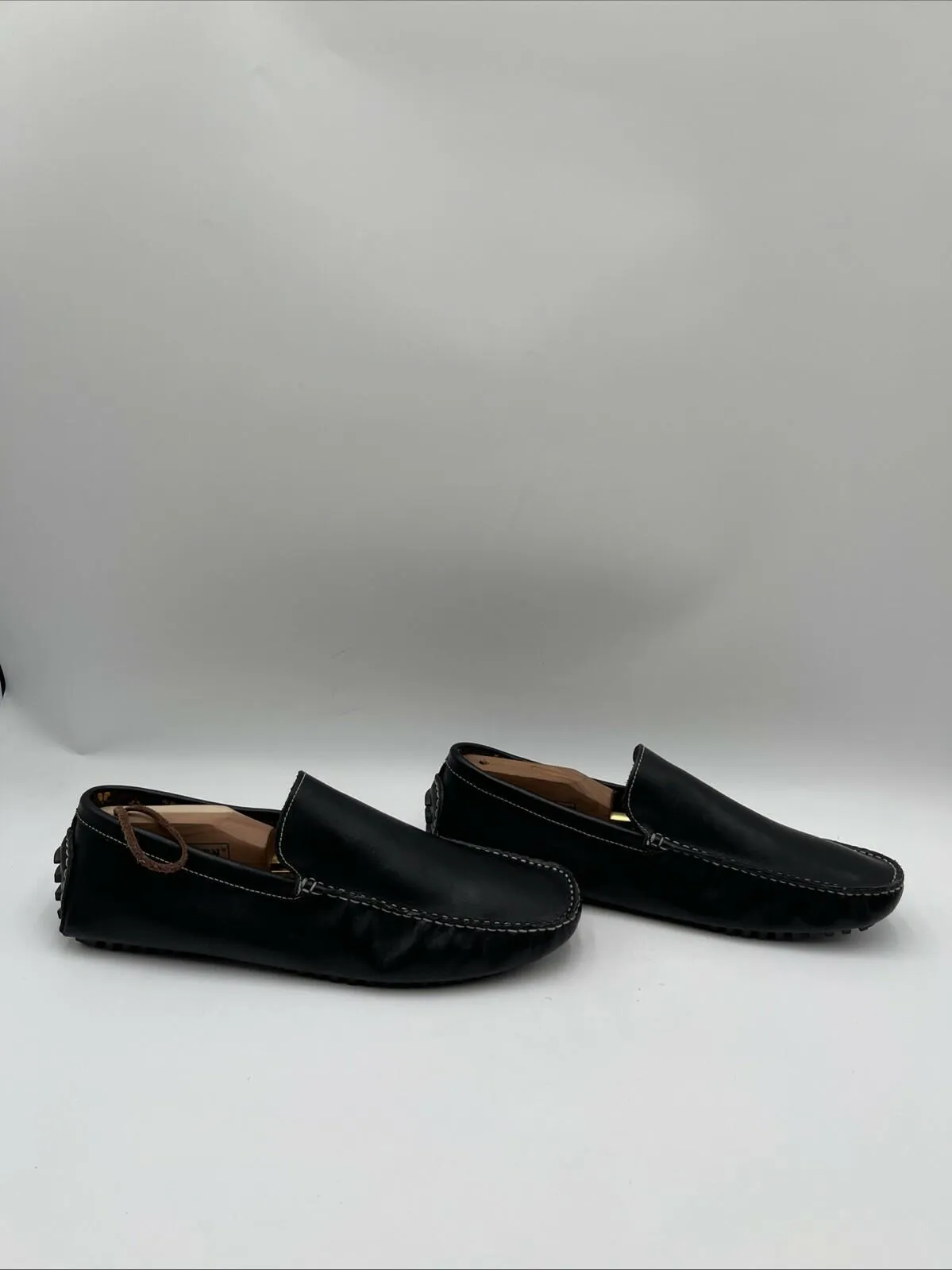 Men’s Donald Pilner Vic Venetian Leather Drivers Loafers Black Size 11M - Very Good