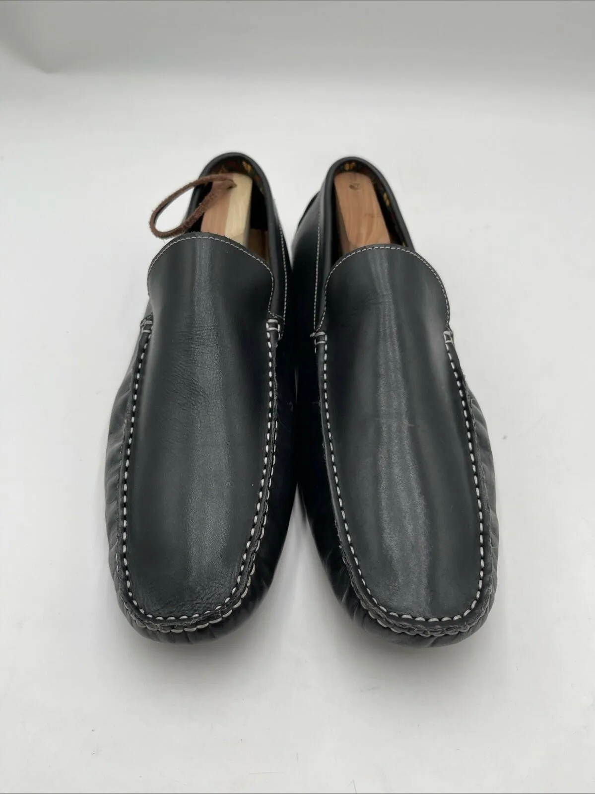Men’s Donald Pilner Vic Venetian Leather Drivers Loafers Black Size 11M - Very Good