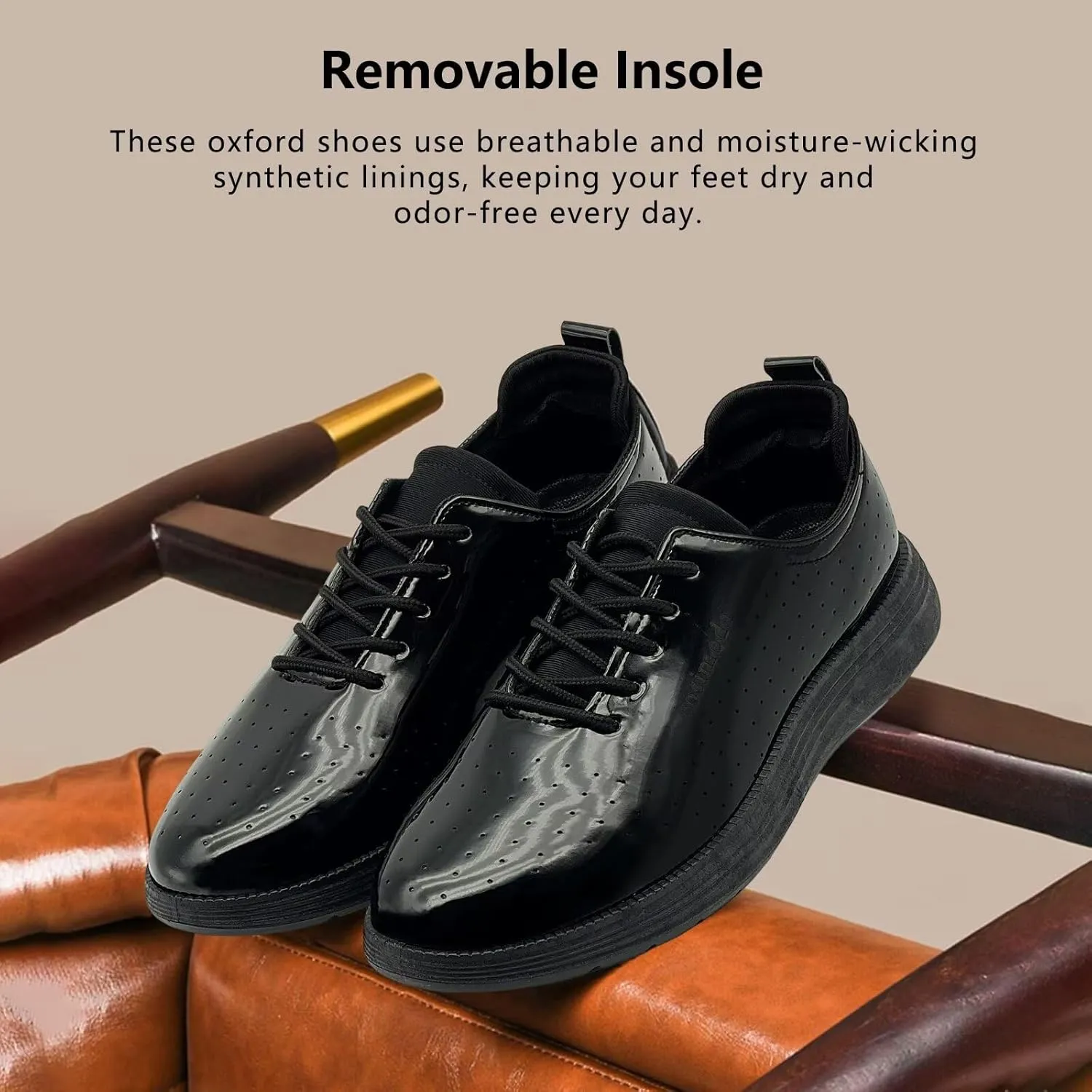 Men's Dress Shoes Patent Leather Tuxedo Shiny Glossy Wide Width Sneakers Casual Business Tennis Black Burgundy
