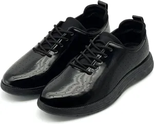 Men's Dress Shoes Patent Leather Tuxedo Shiny Glossy Wide Width Sneakers Casual Business Tennis Black Burgundy