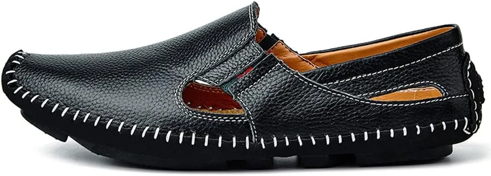 Men's Driving Shoes Leather Fashion Slipper Casual Slip on Loafers Shoes in Summer