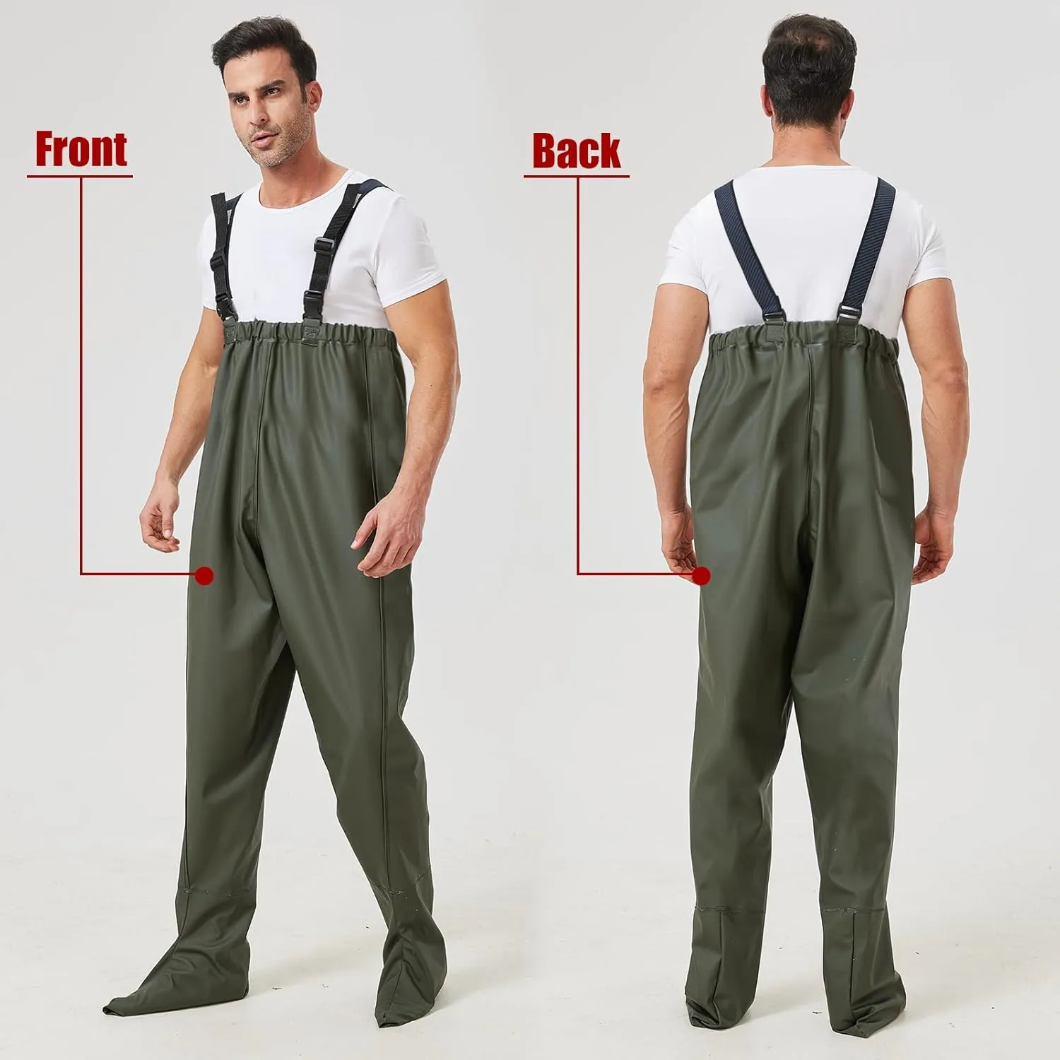 Men's Fishing Waders, Lightweight Breathable Chest Waders for Men, Waterproof Fly Fishing Waders