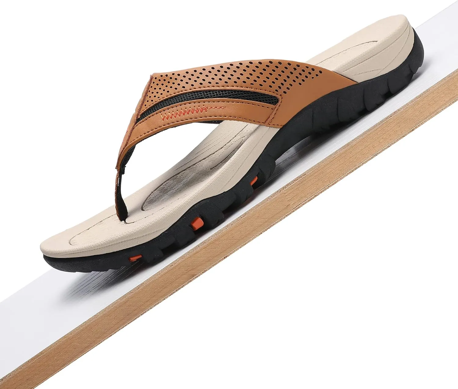 Men's Flip-Flops, Thongs Sandals Durable Comfort Slippers for Beach