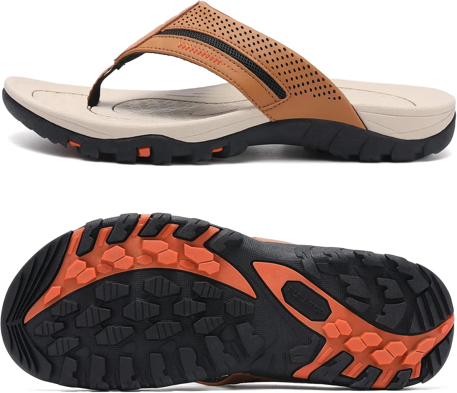 Men's Flip-Flops, Thongs Sandals Durable Comfort Slippers for Beach