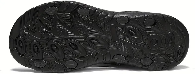 Men's Open Sandals with Buckle Strap, Durable Non Slip Outdoor Hiking Trekking Sandals, Comfy Beach Shoes, Spring and Summer