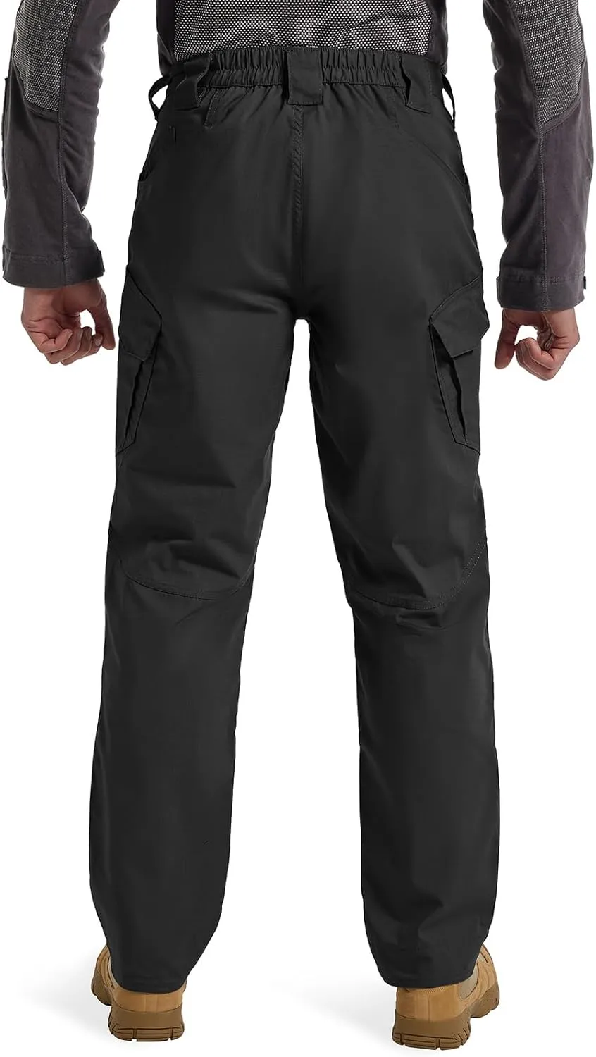 Men's Ripstop Tactical Pants Water Resistant Stretch Cargo Pants Lightweight EDC Hiking Work Pants