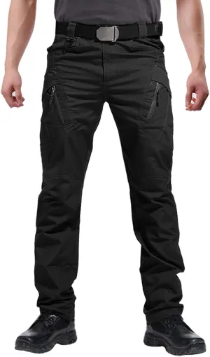 Men's Ripstop Tactical Pants Water Resistant Stretch Cargo Pants Lightweight EDC Hiking Work Pants