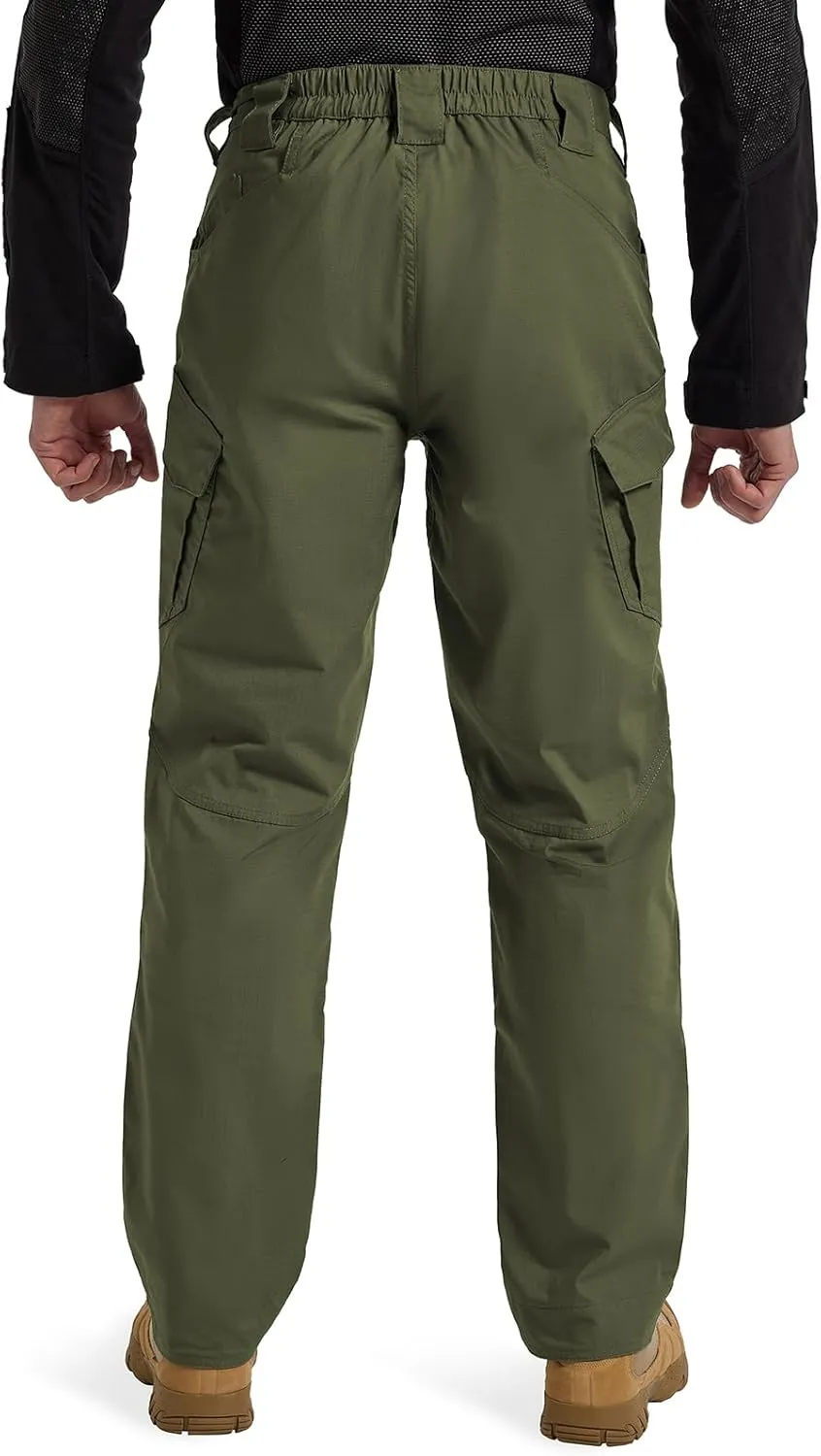 Men's Ripstop Tactical Pants Water Resistant Stretch Cargo Pants Lightweight EDC Hiking Work Pants