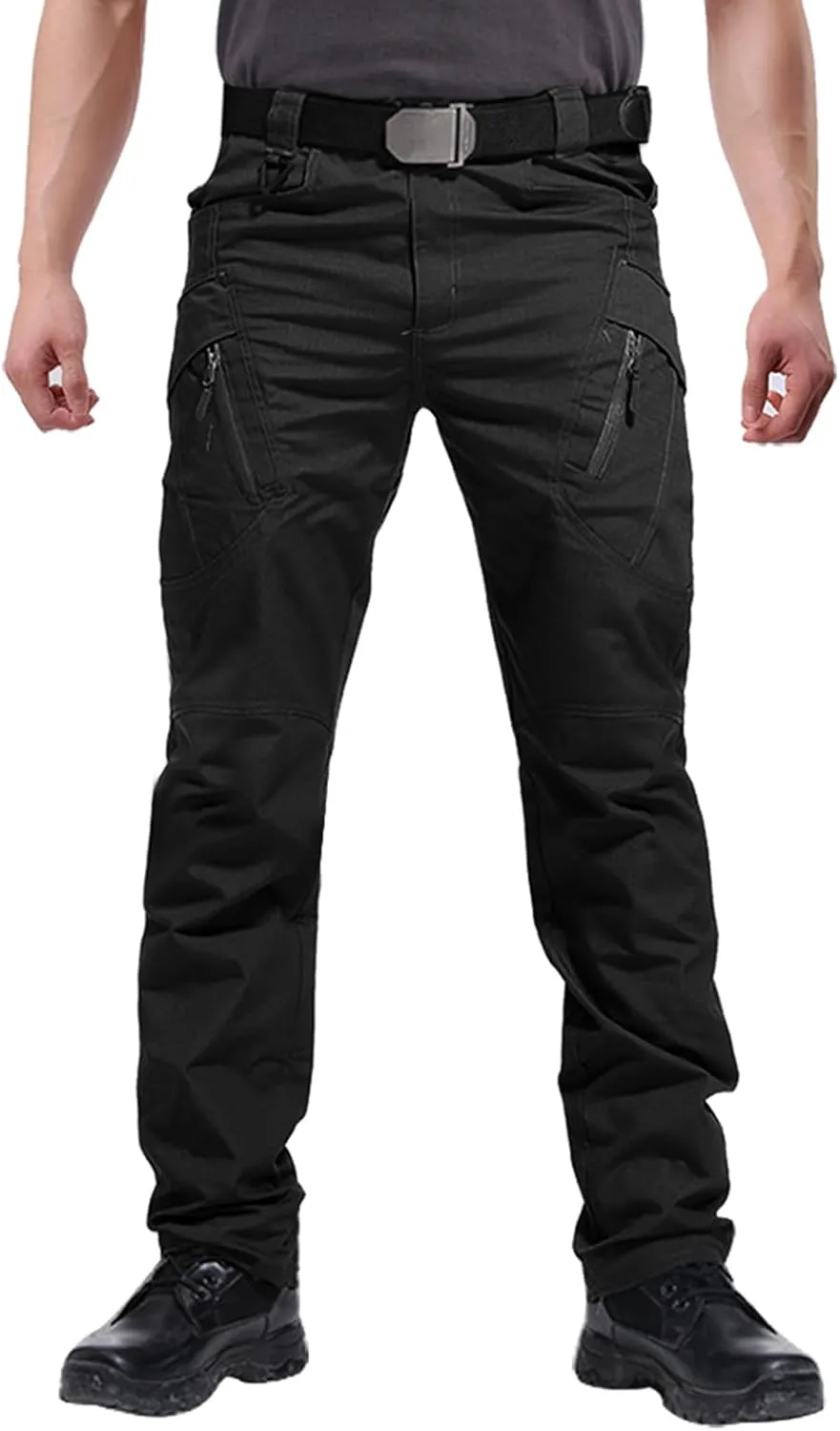 Men's Ripstop Tactical Pants Water Resistant Stretch Cargo Pants Lightweight EDC Hiking Work Pants