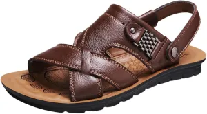 Men's Sandals Mens Athletic Sandals Men Leather Sandals Sandal Outdoor with Adjustable Straps