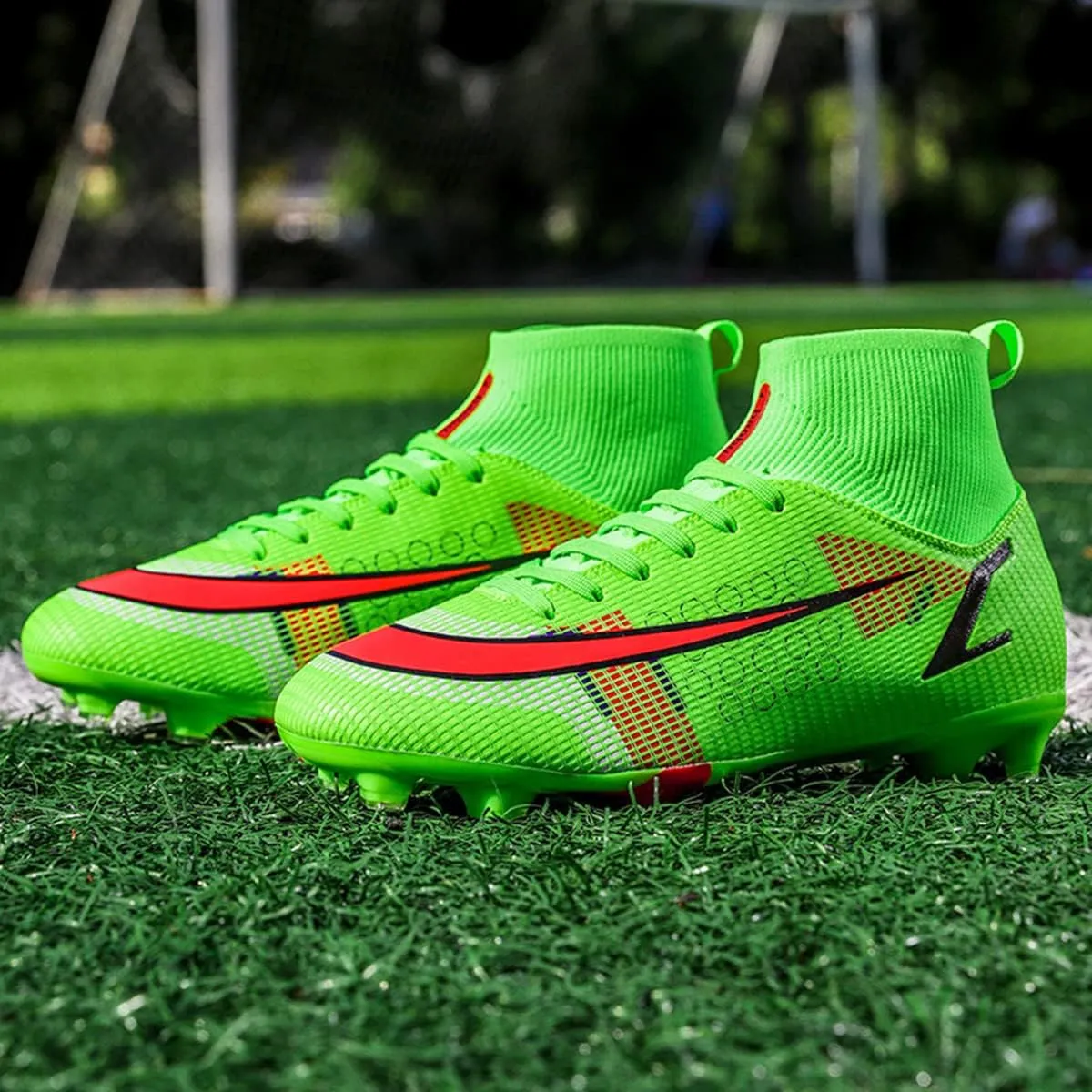 Men's Soccer Boots TF/AG Cleats Indoor Turf Hightop Football Cleats Outdoor Youth Soccer Sneaker for Training Athletic
