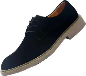 Men's Stylish Suede Lace Up Formal Oxford Shoes England Business Luxury Loafer Flats Work Office Driving Shoes