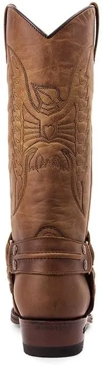 Men's Vintage Boots Square Toe Chunky Block Heel Mid Calf Country Boots Men Work Boots Western Hunting boots