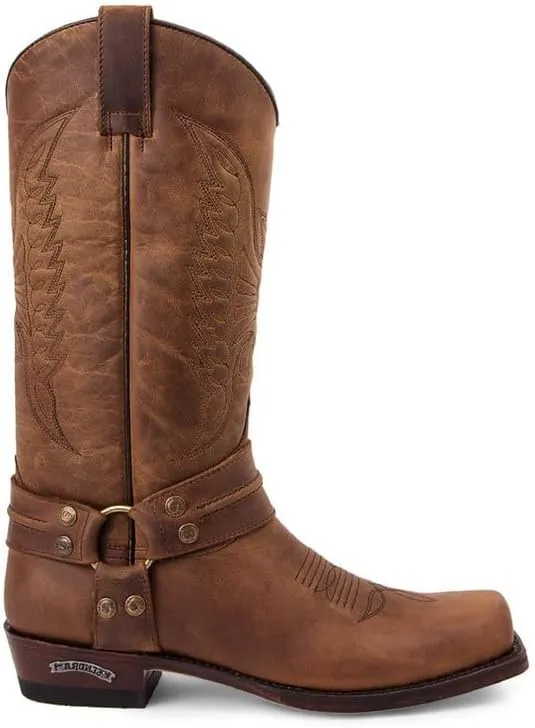 Men's Vintage Boots Square Toe Chunky Block Heel Mid Calf Country Boots Men Work Boots Western Hunting boots
