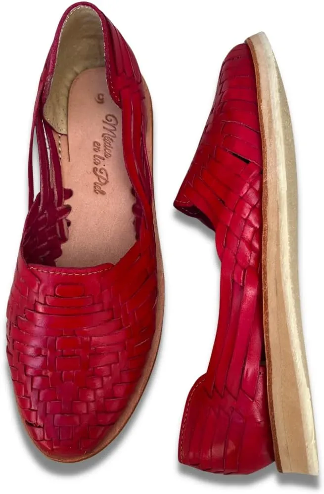 Mexico en la Piel Leather Huarache Sandals. Comfortable Flats For Woman.