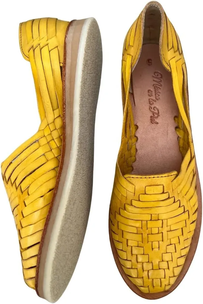 Mexico en la Piel Leather Huarache Sandals. Comfortable Flats For Woman.