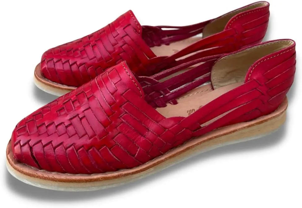 Mexico en la Piel Leather Huarache Sandals. Comfortable Flats For Woman.