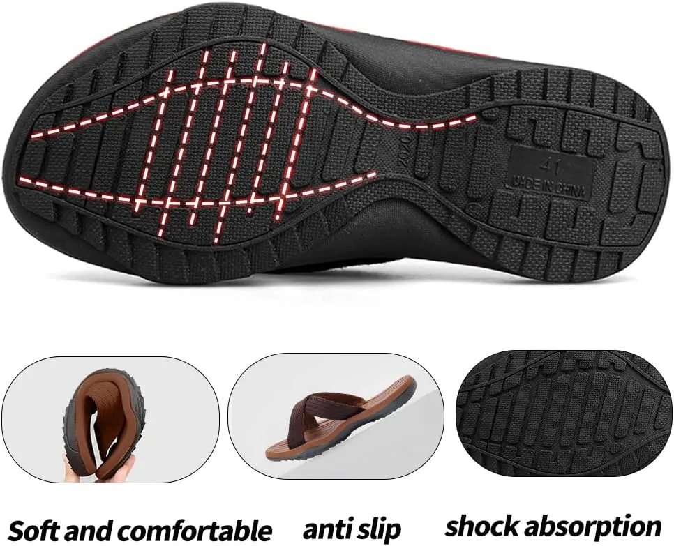 MGGMOKAY Mens Cross Slides Sandals Comfortable Thong Men Summer Beach Slipper