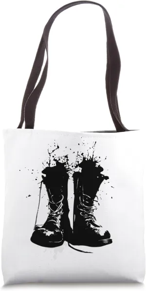 Military Shoes - Wear Combat Boots - Army style Design Tote Bag