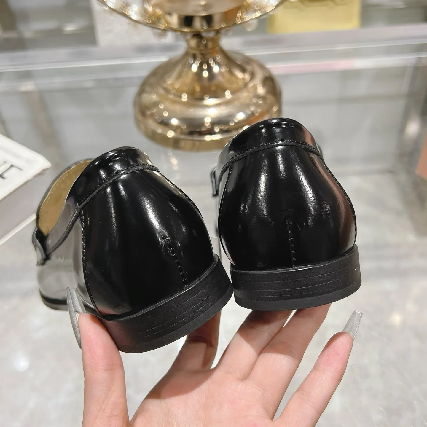 Miu 25C Loafers Black Patent Cowhide 235299