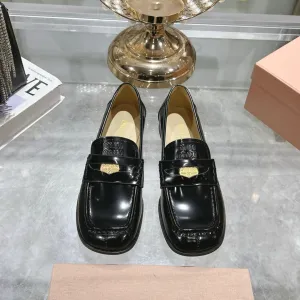 Miu 25C Loafers Black Patent Cowhide 235299