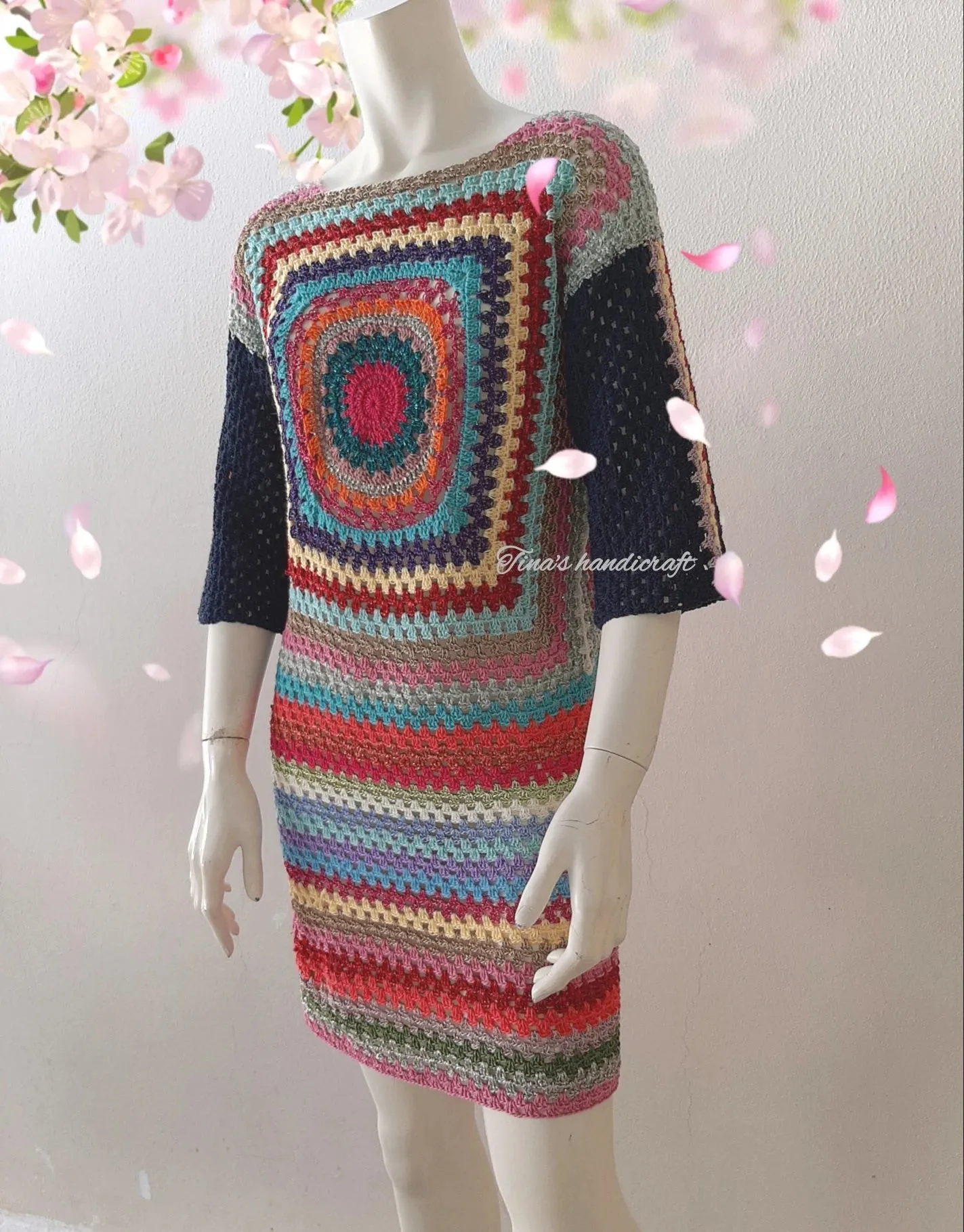 Multicoloured Crochet Dress