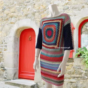 Multicoloured Crochet Dress