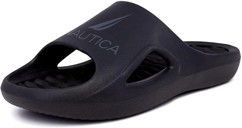 Nautica Men's Athletic Slides Sport Shower Sandals for Indoor & Outdoor - Lightweight, Durable and Comfortable