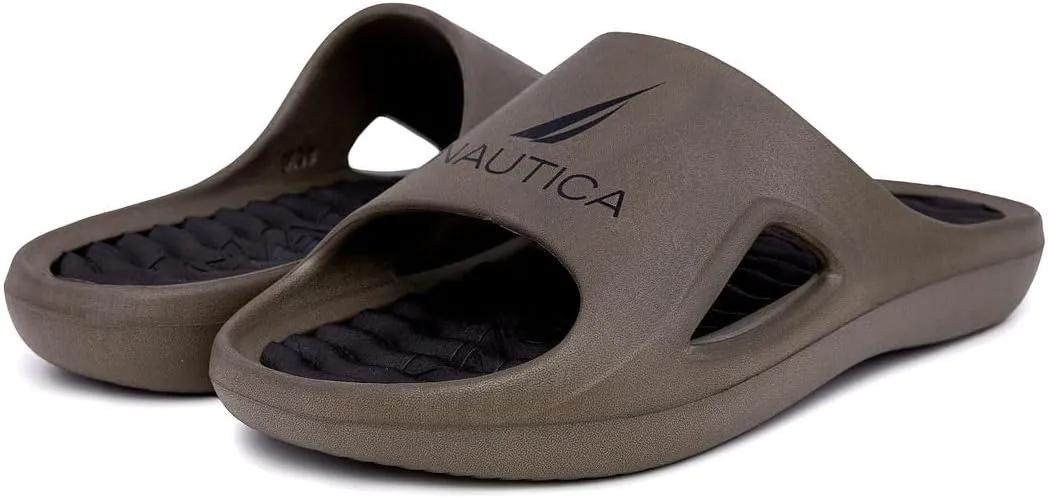 Nautica Men's Athletic Slides Sport Shower Sandals for Indoor & Outdoor - Lightweight, Durable and Comfortable