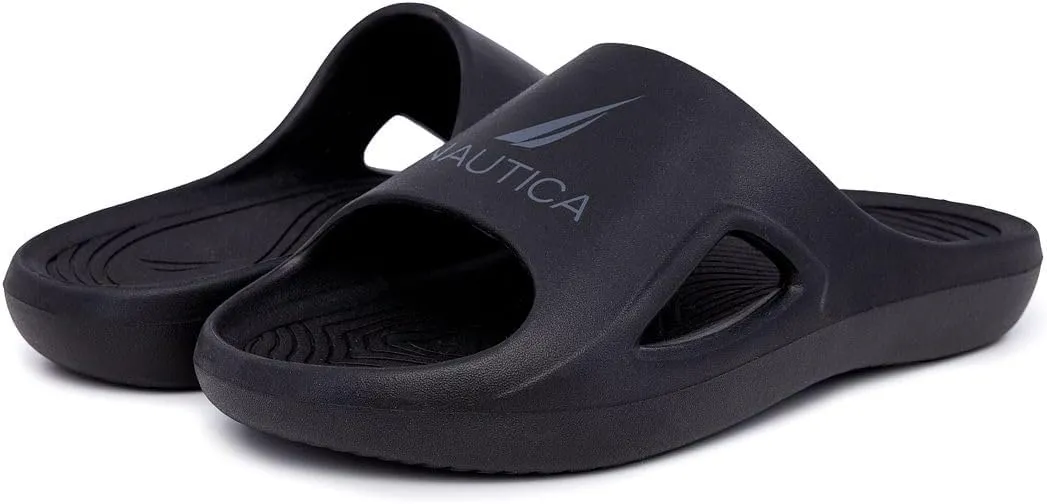 Nautica Men's Athletic Slides Sport Shower Sandals for Indoor & Outdoor - Lightweight, Durable and Comfortable