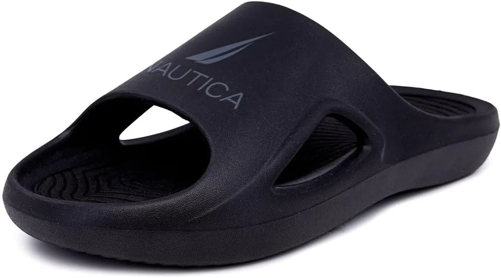 Nautica Men's Athletic Slides Sport Shower Sandals for Indoor & Outdoor - Lightweight, Durable and Comfortable