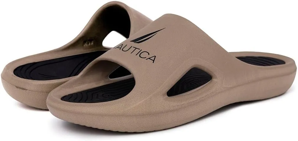 Nautica Men's Athletic Slides Sport Shower Sandals for Indoor & Outdoor - Lightweight, Durable and Comfortable
