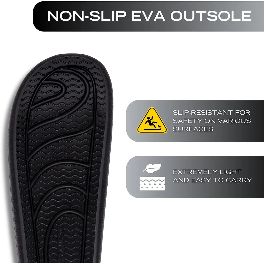Nautica Men's Athletic Slides Sport Shower Sandals for Indoor & Outdoor - Slip Resistant, Lightweight, Durable and Comfortable