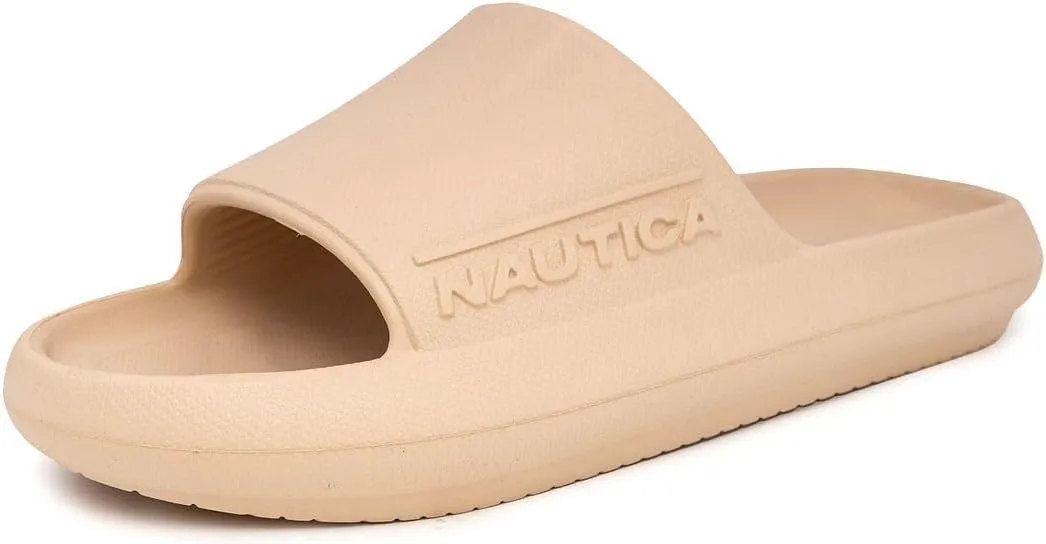 Nautica Men's Athletic Slides Sport Shower Sandals for Indoor & Outdoor - Slip Resistant, Lightweight, Durable and Comfortable