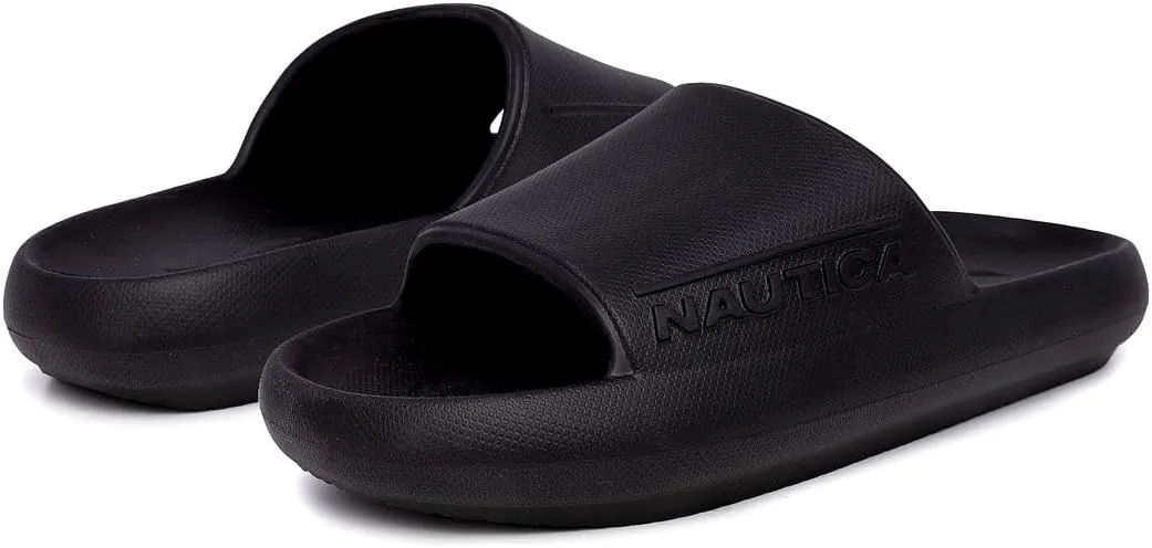 Nautica Men's Athletic Slides Sport Shower Sandals for Indoor & Outdoor - Slip Resistant, Lightweight, Durable and Comfortable