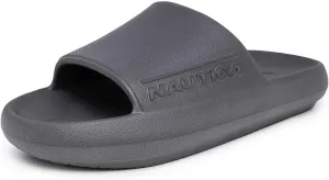 Nautica Men's Athletic Slides Sport Shower Sandals for Indoor & Outdoor - Slip Resistant, Lightweight, Durable and Comfortable