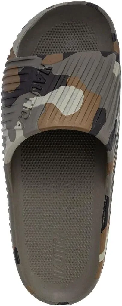Nautica Men's Athletic Slides Sport Shower Sandals for Indoor & Outdoor - Slip Resistant, Lightweight, Durable and Comfortable