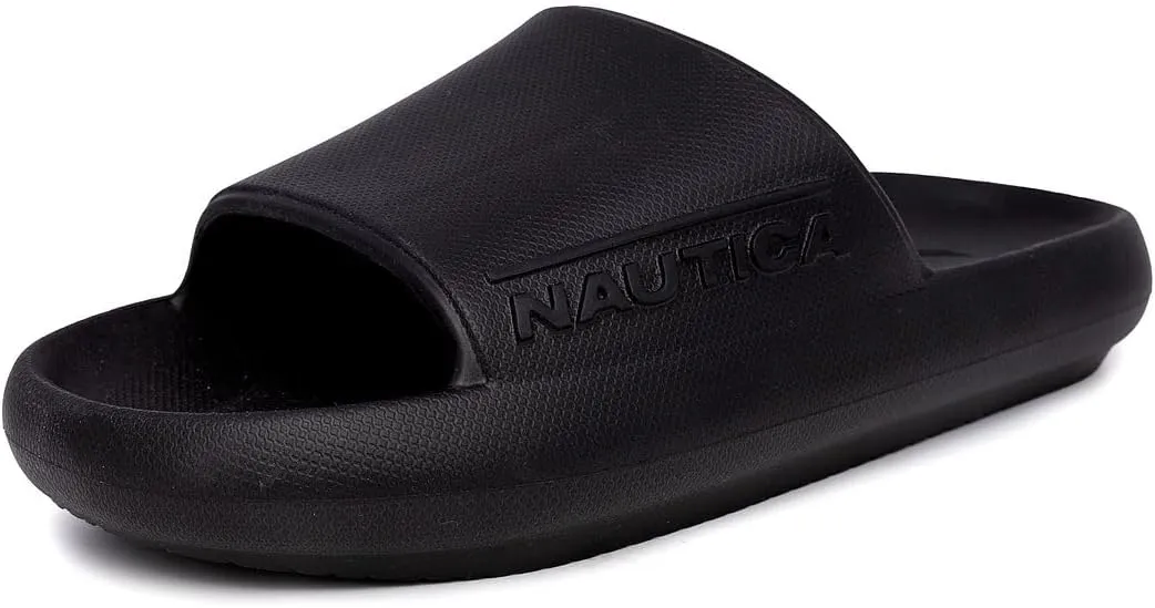 Nautica Men's Athletic Slides Sport Shower Sandals for Indoor & Outdoor - Slip Resistant, Lightweight, Durable and Comfortable