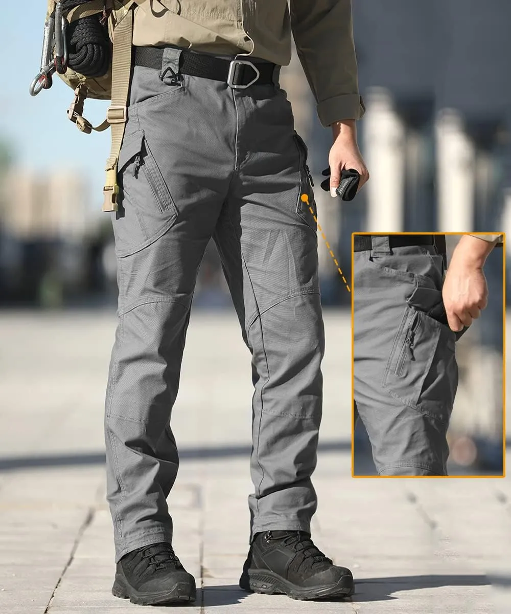 NAVEKULL Men's Military Cargo Tactical Pants Ripstop Lightweight Cotton Stretch Combat Outdoor Hiking Pants