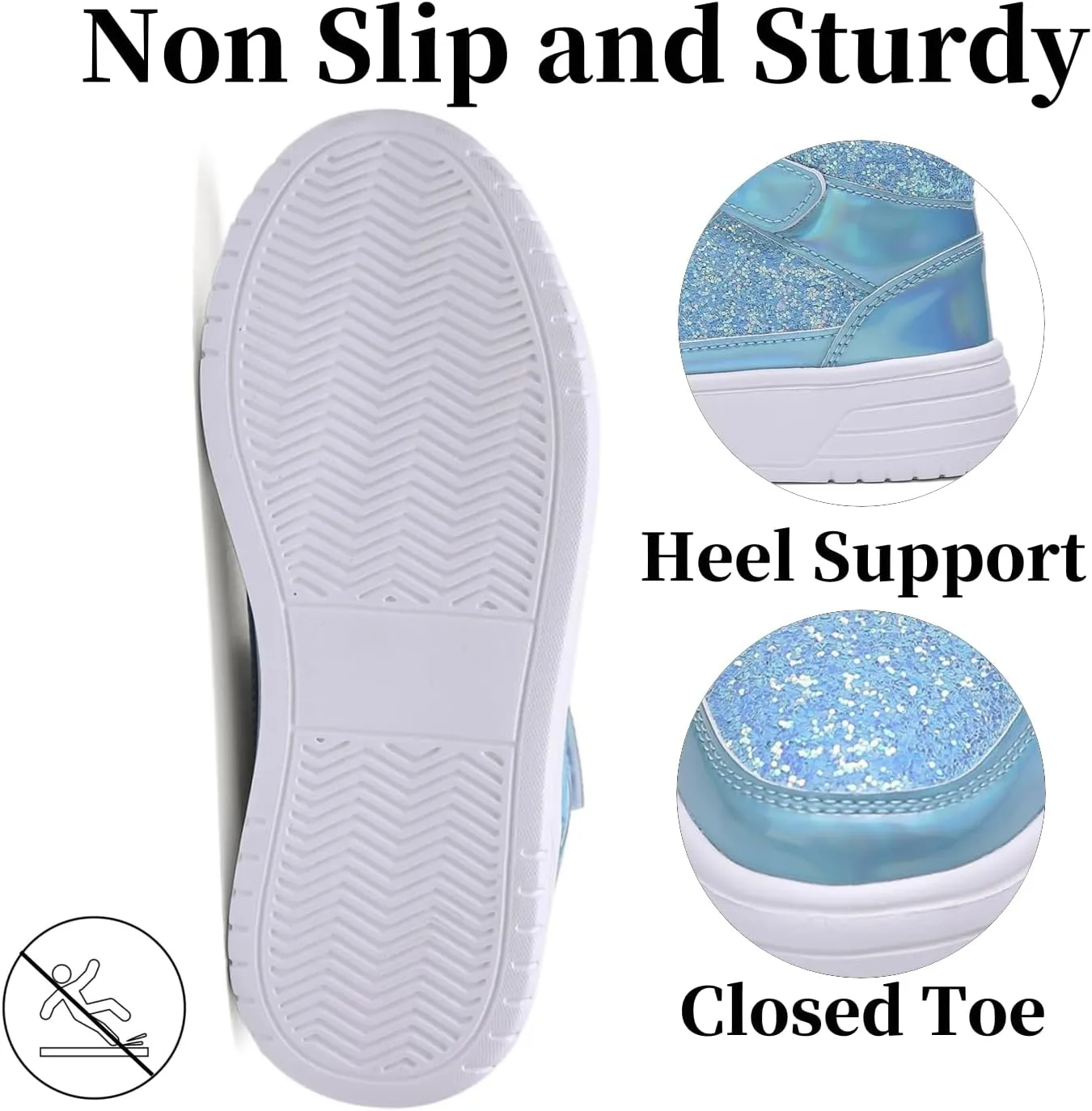 Nihaoya Unisex Kids High Top Sneakers Fashion Glitter Girls Running Shoes Casual Athletic Party Toddler Boys Tennis Shoes