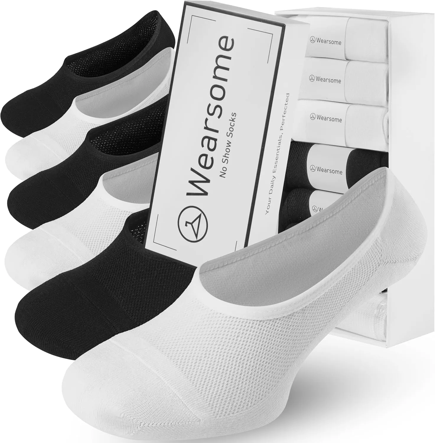 No Show Socks Men & Women - Non Slip Short Socks Low Cut Ankle No See Invisible in Loafer Sneaker Boat, 6 Pack