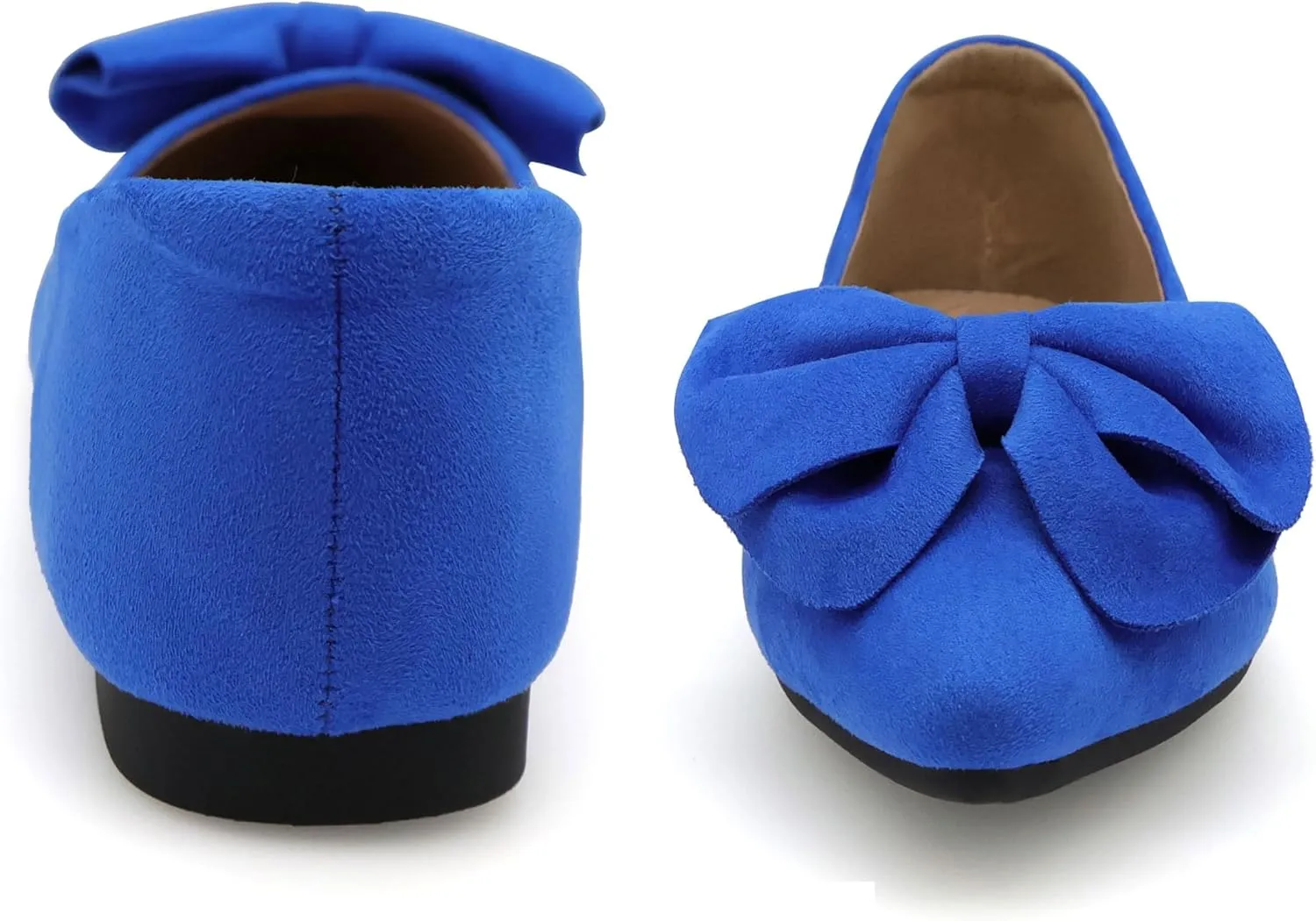 ODORHEISAYO Women's Dress Shoes for Women Office Shoes, Suede Ballet Flats Shoes Dressy, Casual Bows Flats for Women, Soft Slip ons Womens Shoes Dressy for Holiday Wedding Work Party