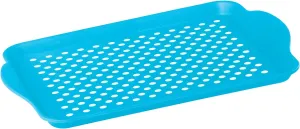 OGGI Anti Slip Serving Tray with Handles- Blue Rectangle Serving Tray - Ideal for Eating, Breakfast, Food Tray, Appetizer, Serving